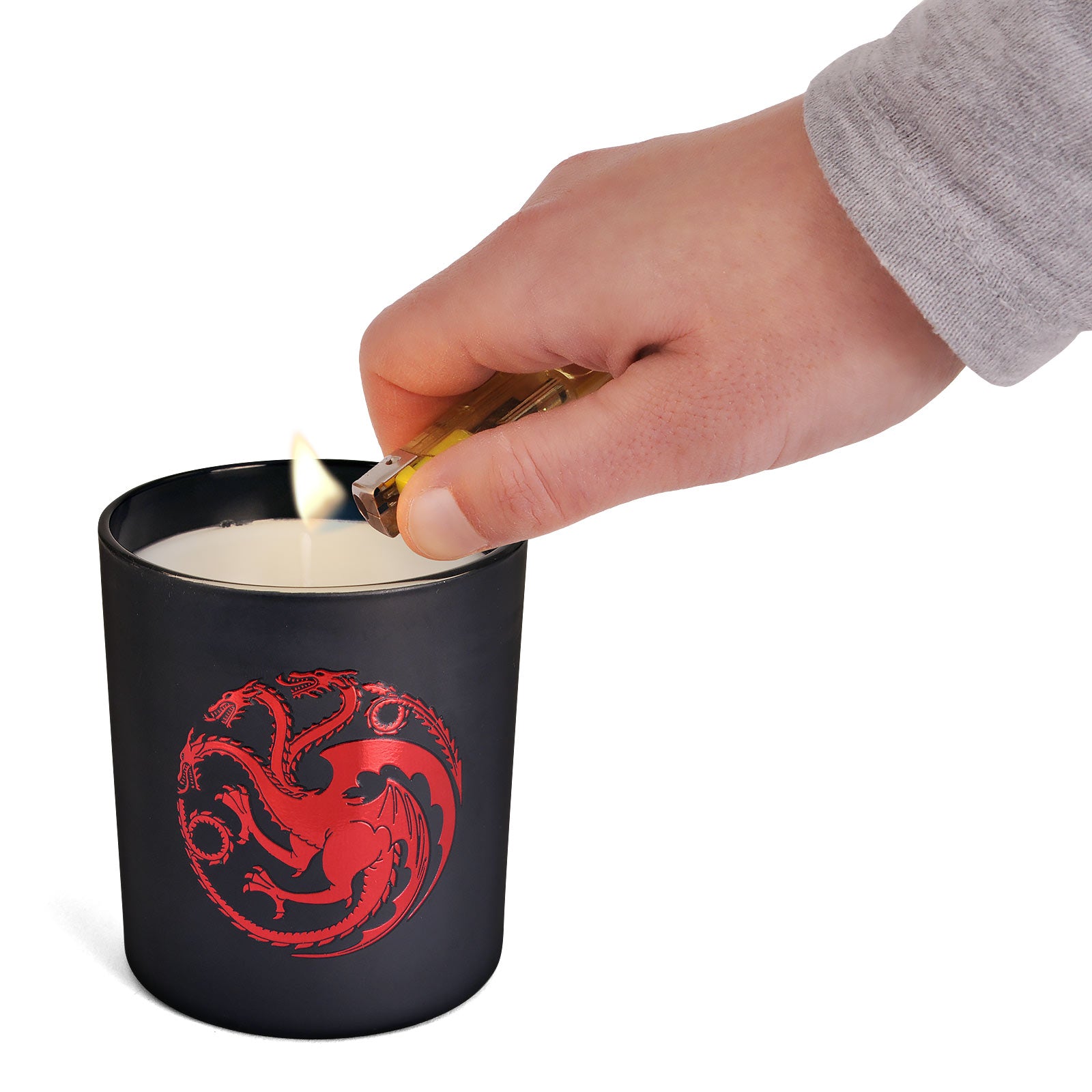 Imagen del producto Juego de Tronos - Vela del escudo de Targaryen en vidrio