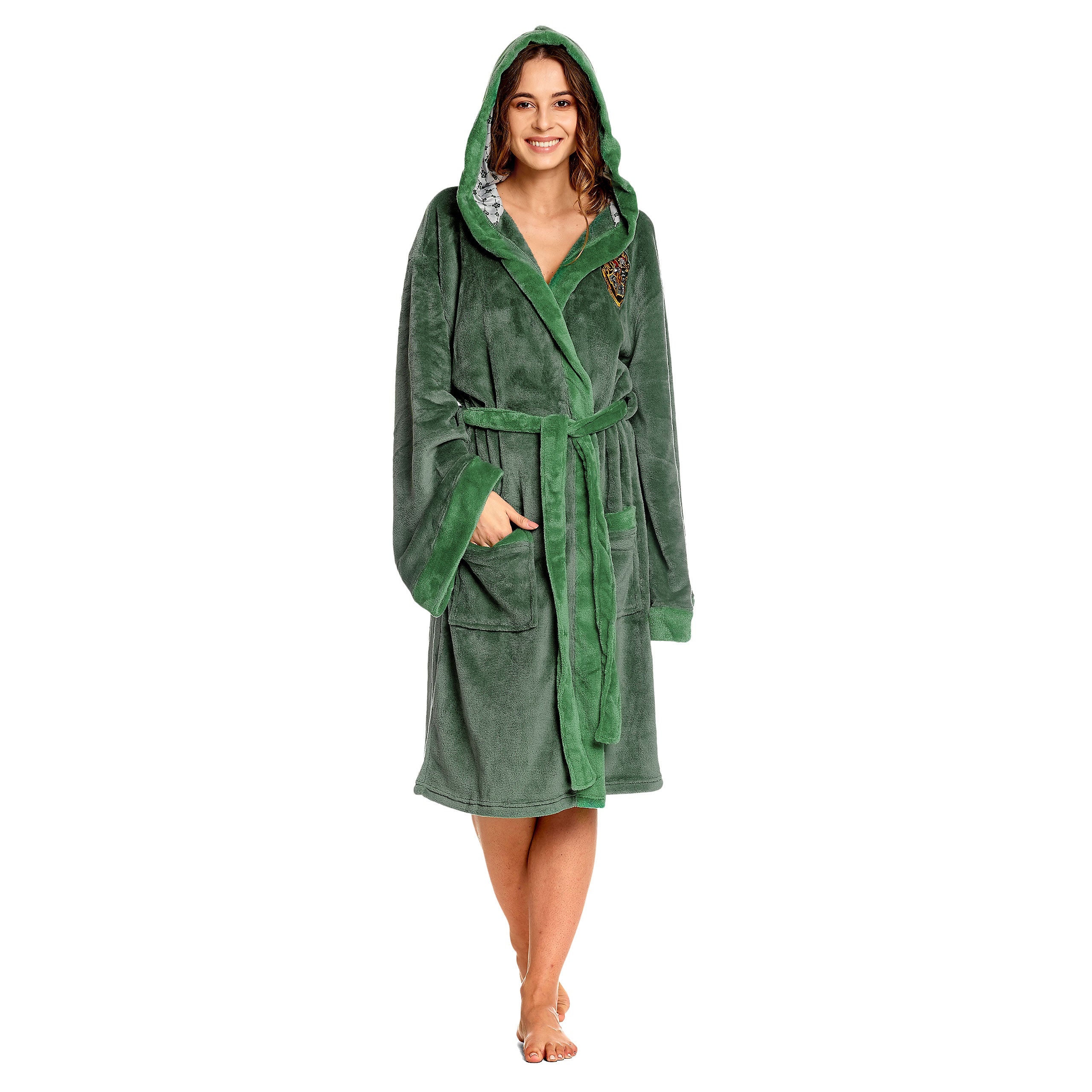 Imagen del producto Harry Potter - Bata de baño con escudo de Slytherin verde