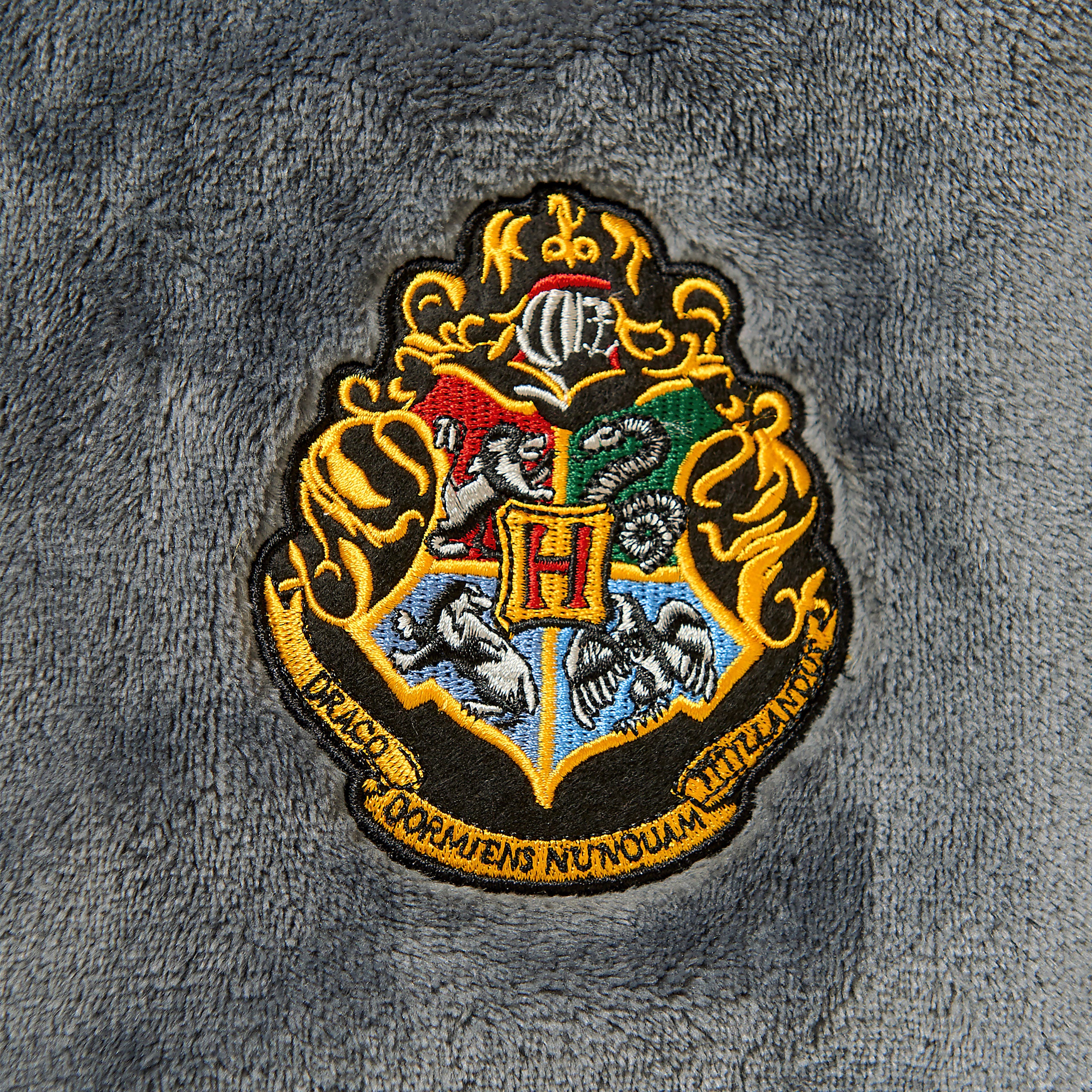 Imagen del producto Harry Potter - Bata de baño con escudo de Hufflepuff gris