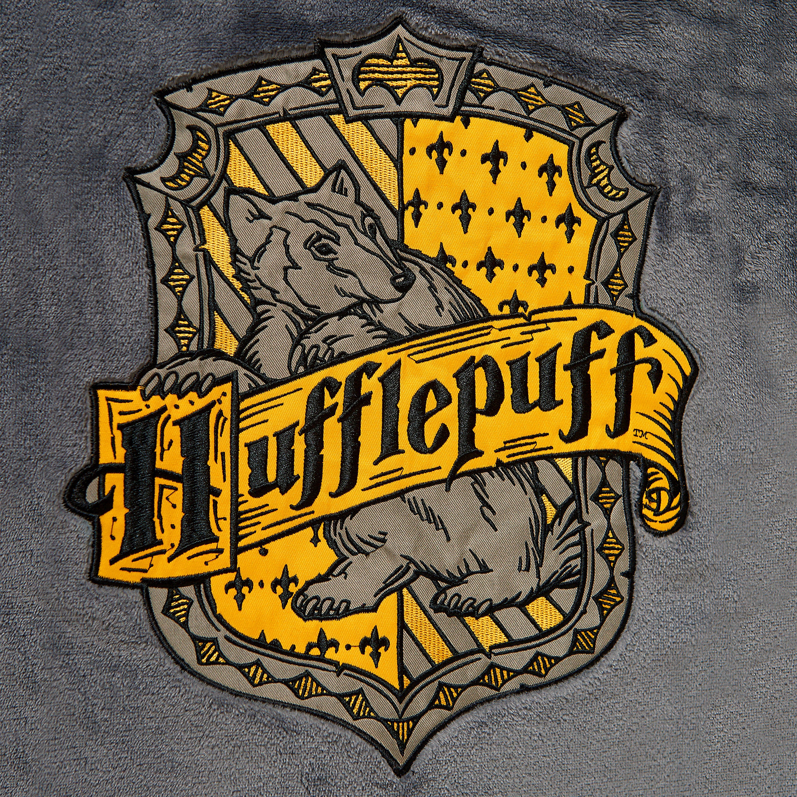 Imagen del producto Harry Potter - Bata de baño con escudo de Hufflepuff gris