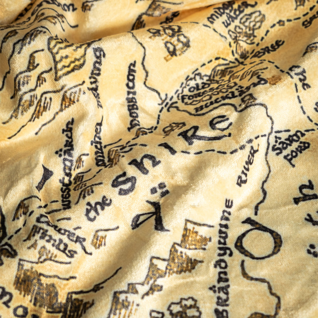 Imagen del producto El Señor de los Anillos - Manta suave con mapa de la Tierra Media y forro de peluche