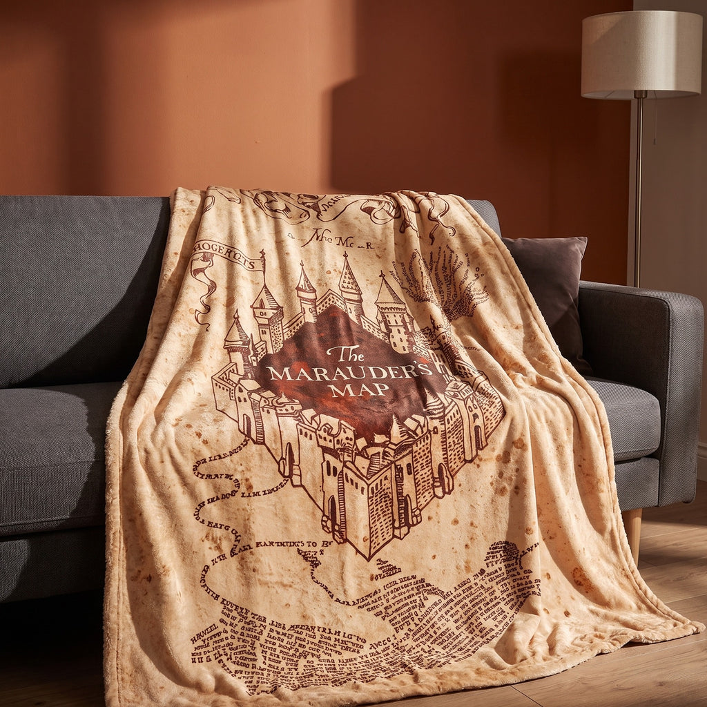Imagen del producto Harry Potter - Mapa del Merodeador Manta de felpa con piel de oso de peluche