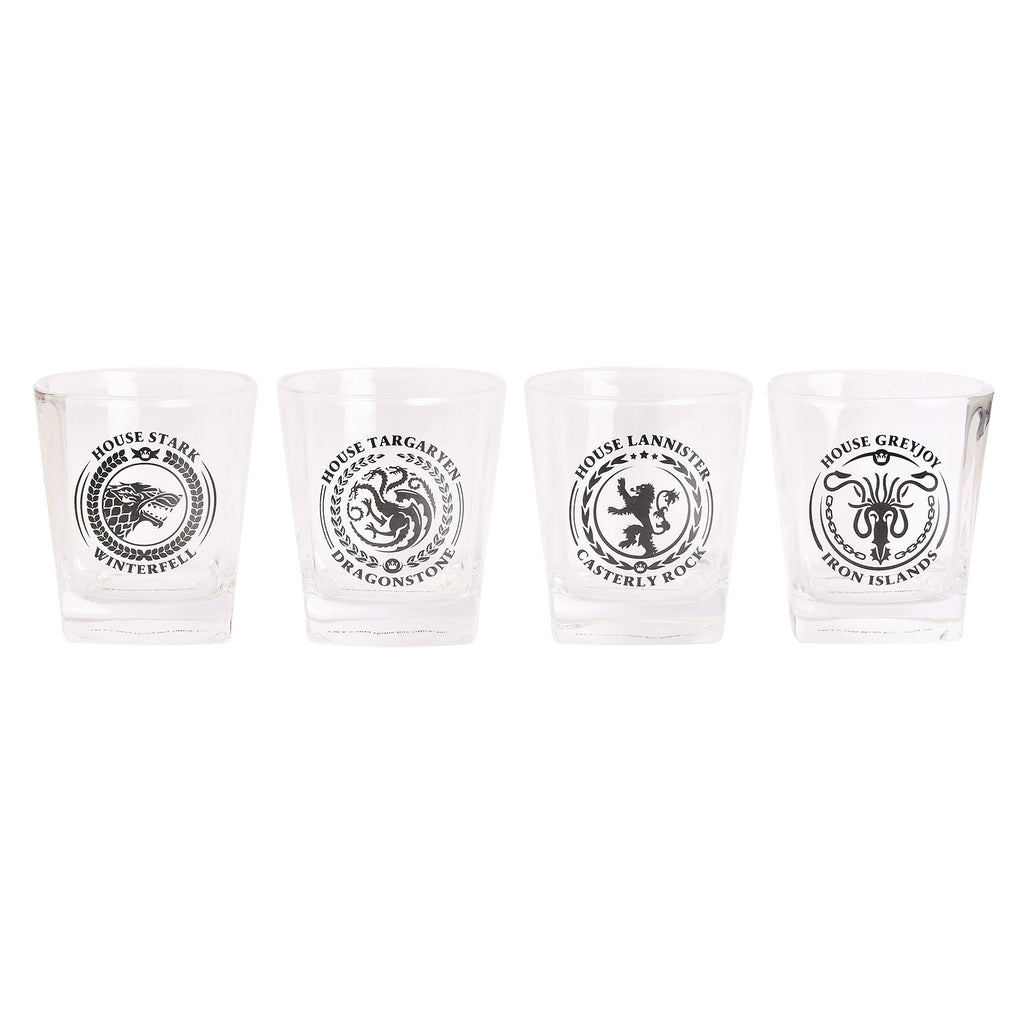 Imagen del producto Juego de Tronos - Set de vasos con escudos de las casas, 4 piezas
