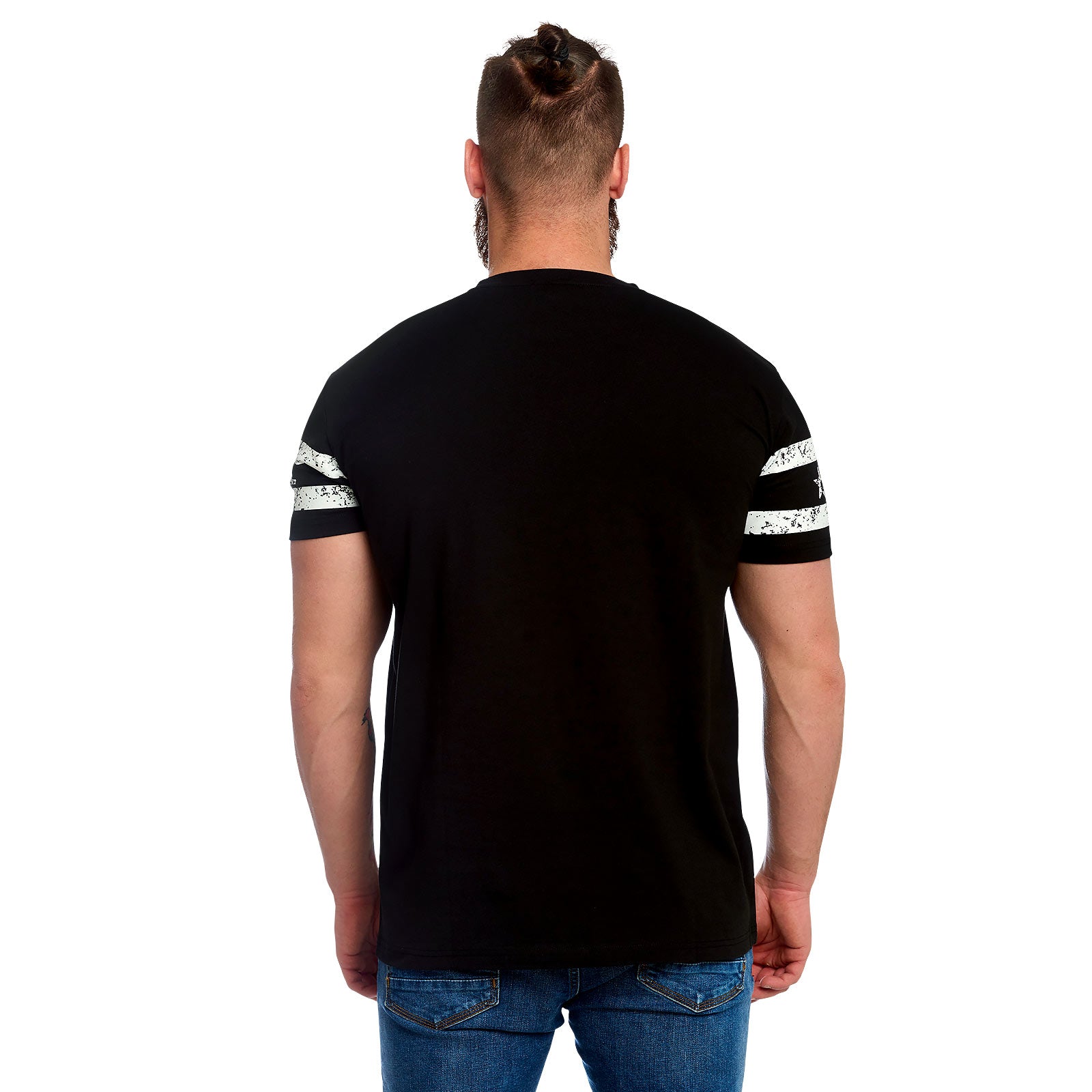 Imagen del producto Punisher - Camiseta con logo de calavera y estampado en la manga negra