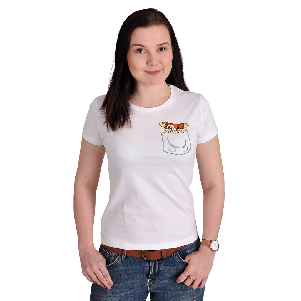 Imagen del producto Gremlins - Camiseta de bolsillo Gizmo para mujer blanca