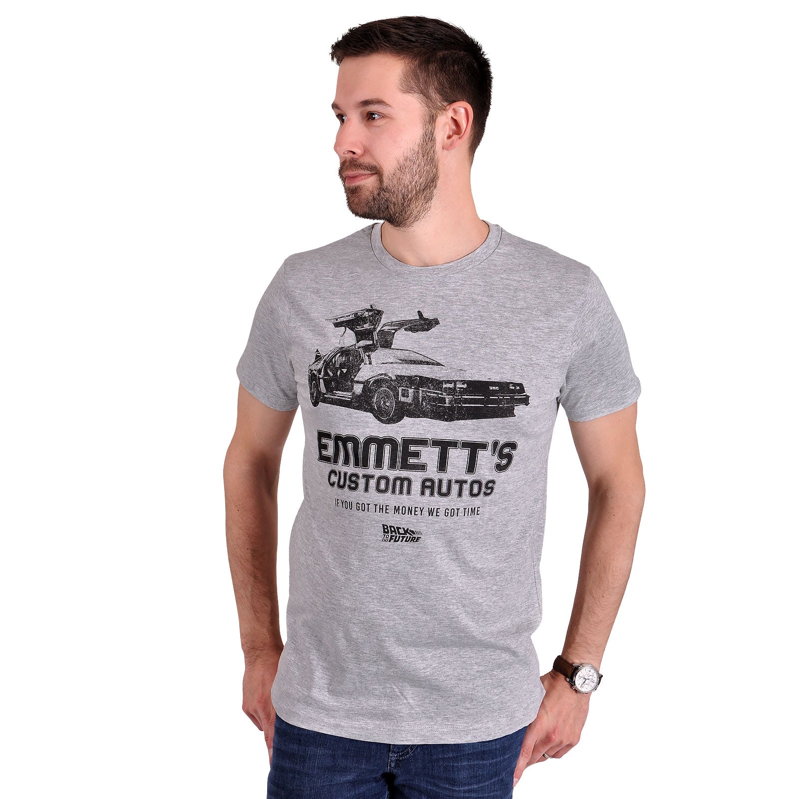 Imagen del producto Regreso al Futuro - Camiseta gris de Autos Personalizados de Emmett