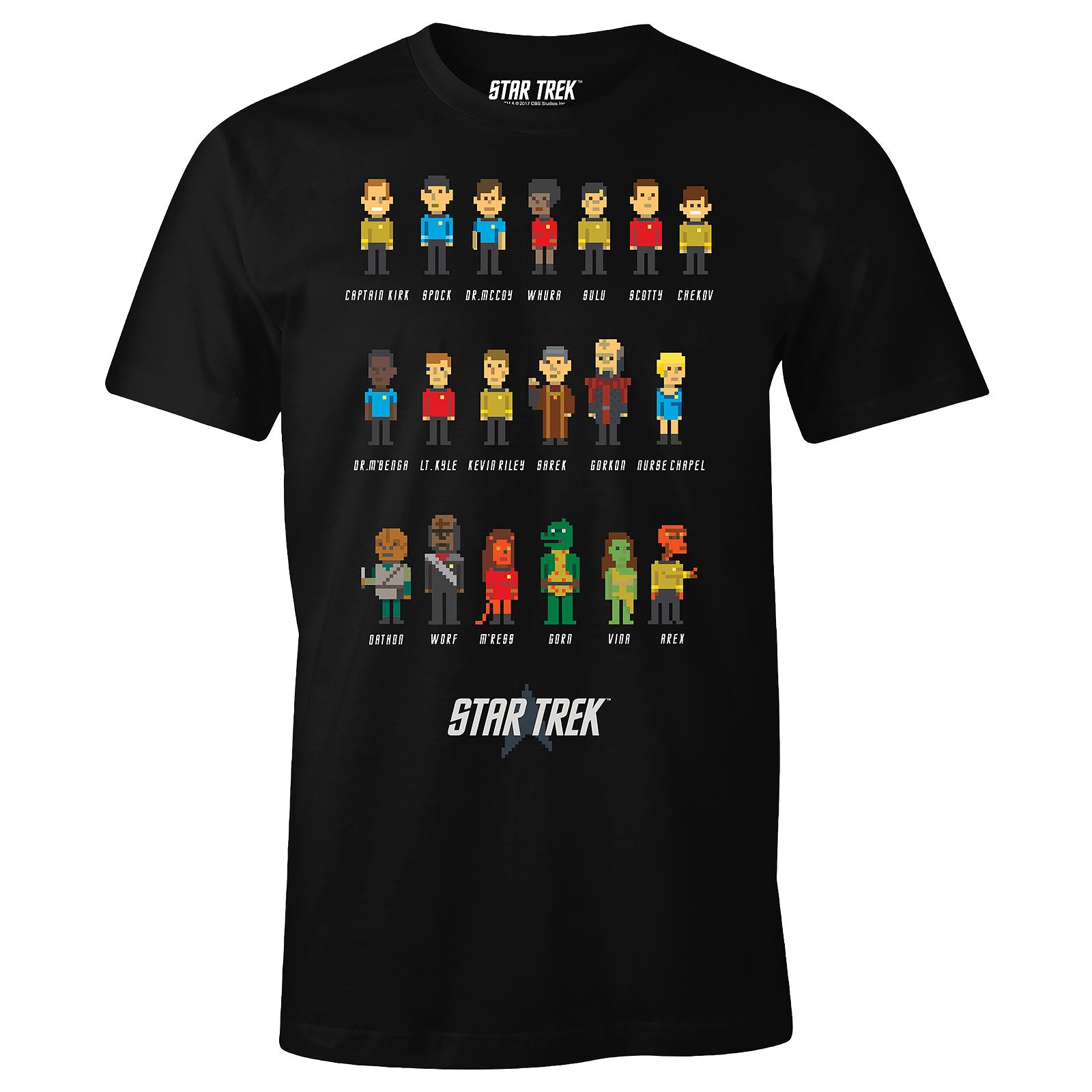 Imagen del producto Star Trek - Camiseta de personajes en píxeles negra