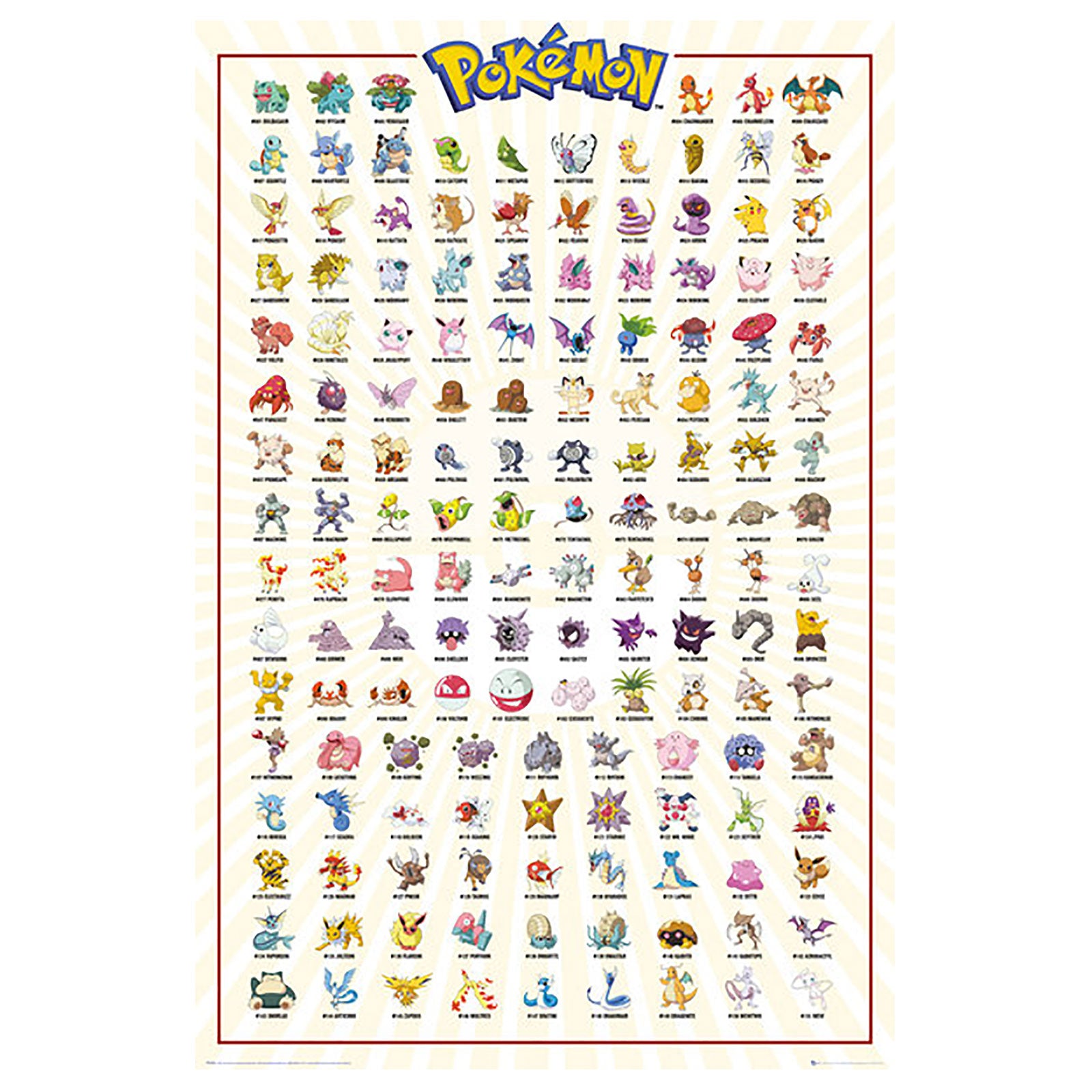 Imagen del producto Pokemon - Póster Maxi de la Primera Generación de Kanto