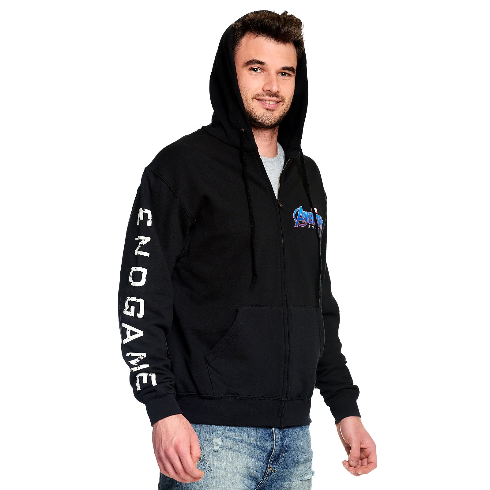 Imagen del producto Avengers - Sudadera con capucha negra con logo de Endgame