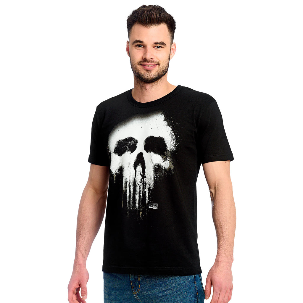 Imagen del producto Punisher - Camiseta negra con logo de calavera descolorida