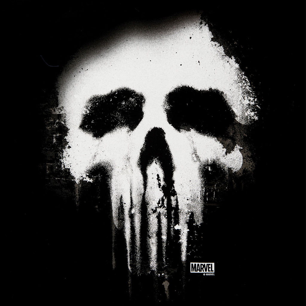 Imagen del producto Punisher - Camiseta negra con logo de calavera descolorida