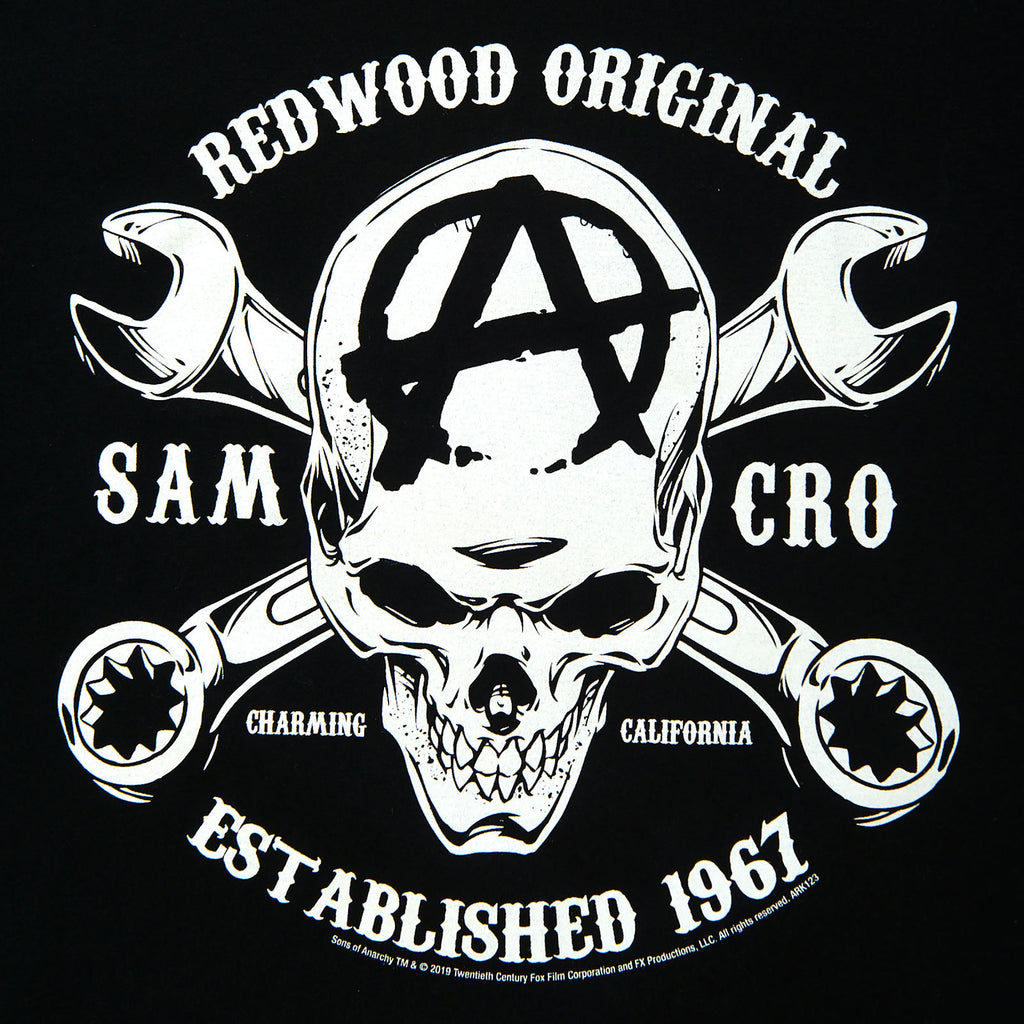 Imagen del producto Sons of Anarchy - Camiseta negra con el logotipo de Samcro Skull