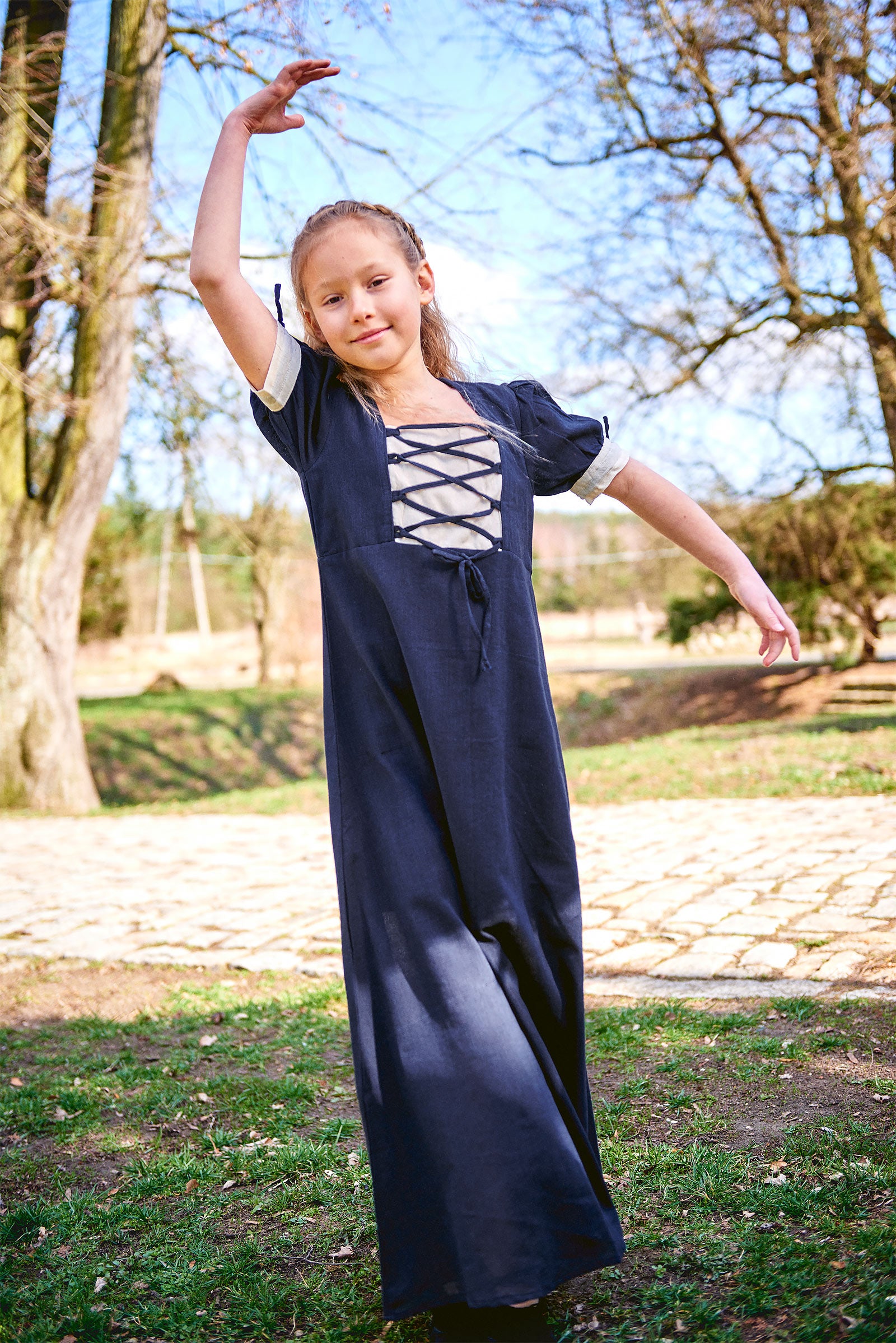 Imagen del producto Vestido de verano medieval para niños azul beige