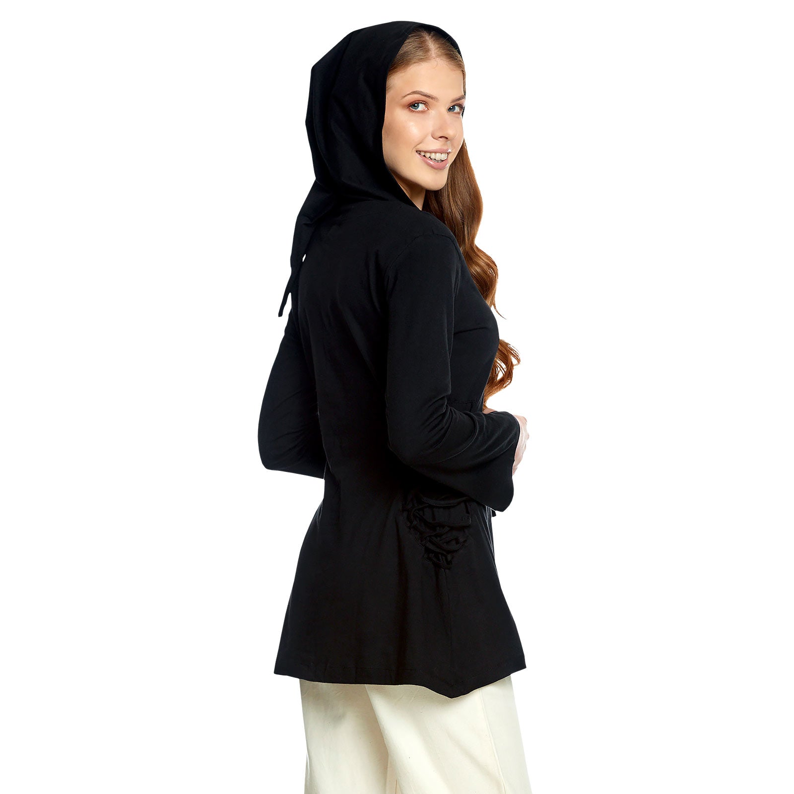 Imagen del producto Blusa medieval Lea con capucha negra