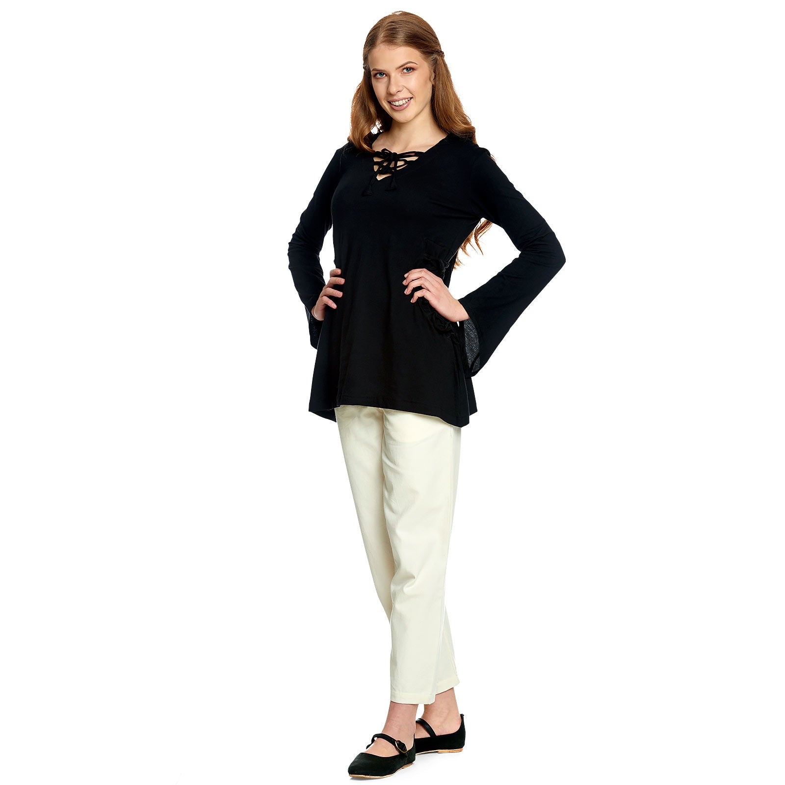 Imagen del producto Blusa medieval Lea con capucha negra