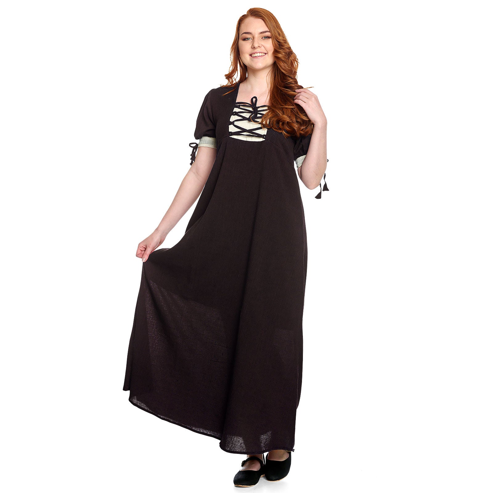 Imagen del producto Vestido de verano medieval Lysa marrón-beige