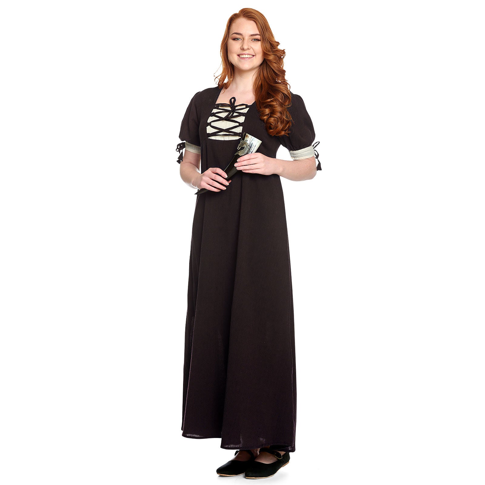 Imagen del producto Vestido de verano medieval Lysa marrón-beige