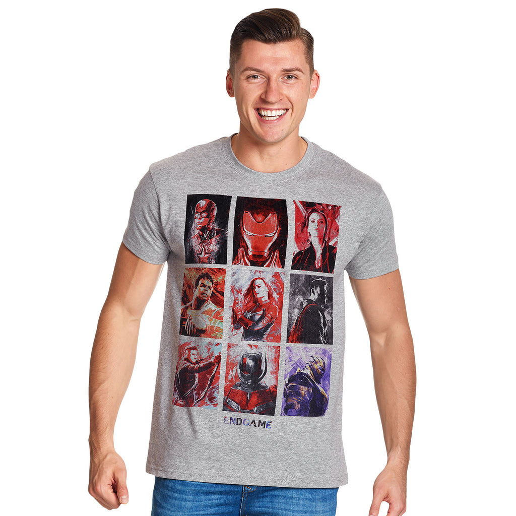 Imagen del producto Avengers - Camiseta de retratos de personajes de Endgame gris