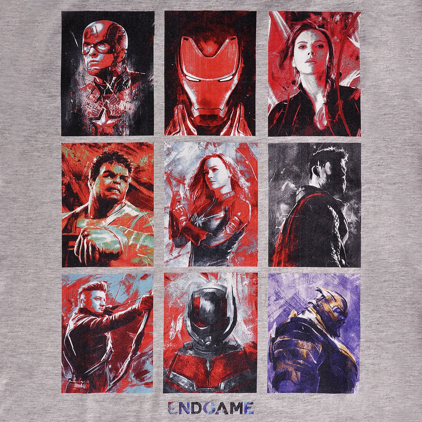 Imagen del producto Avengers - Camiseta de retratos de personajes de Endgame gris