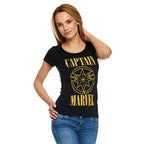 Imagen del producto Captain Marvel - Camiseta Grunge Logo para Mujeres negra