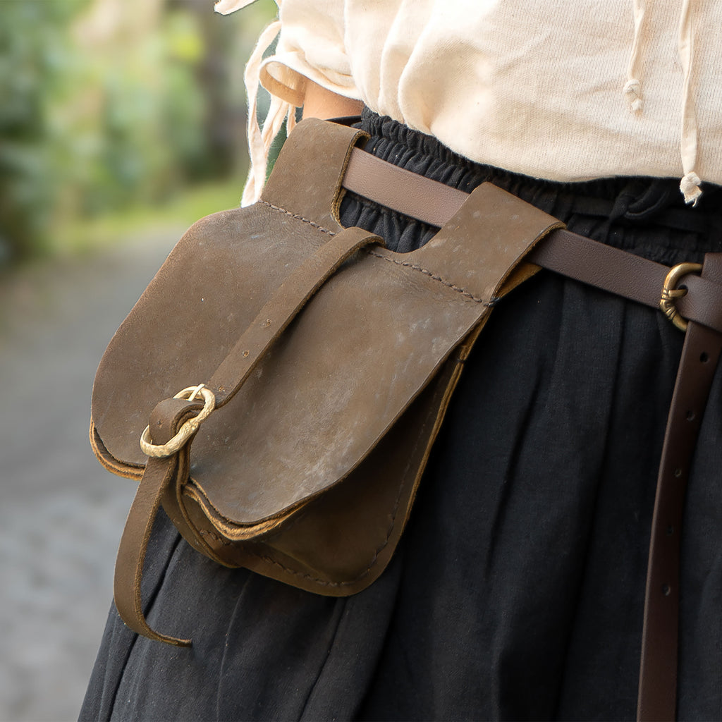 Imagen del producto Bolsa de cinturón medieval de cuero Udo marrón