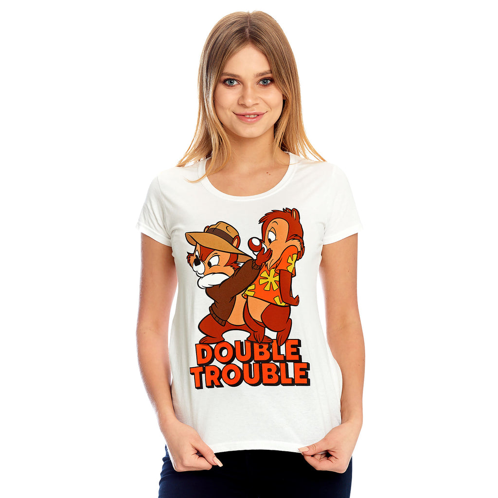 Imagen del producto Chip y Dale - Camiseta de mujer Double Trouble blanca