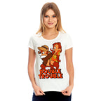 Imagen del producto Chip y Dale - Camiseta de mujer Double Trouble blanca