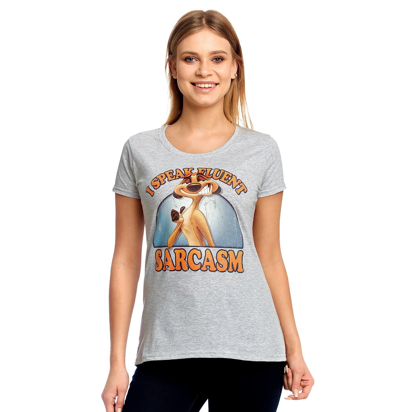 Imagen del producto El Rey León - Camiseta de sarcasmo de Timon para mujer en gris