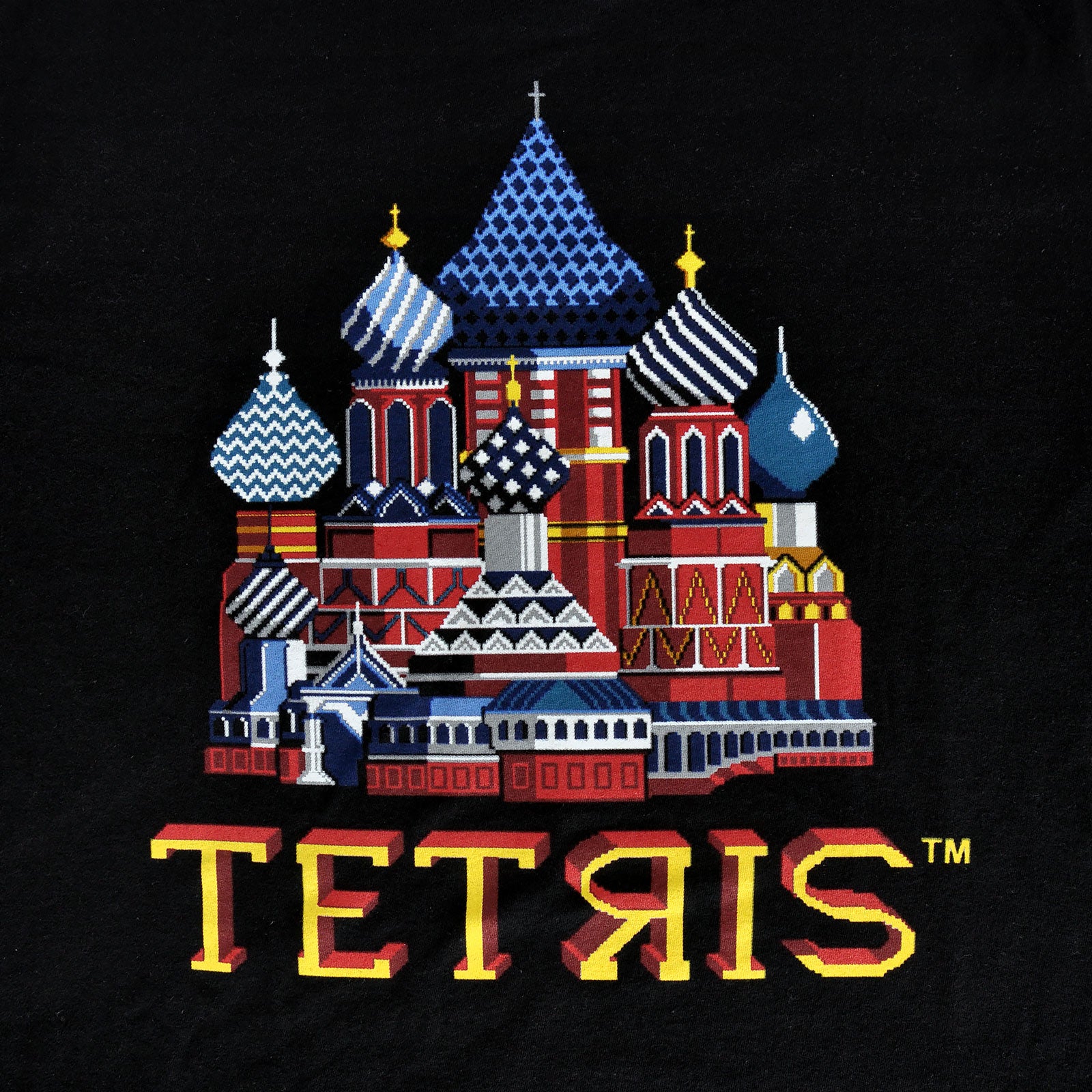 Imagen del producto Tetris - Camiseta negra de la pantalla de título del cuadrado rojo
