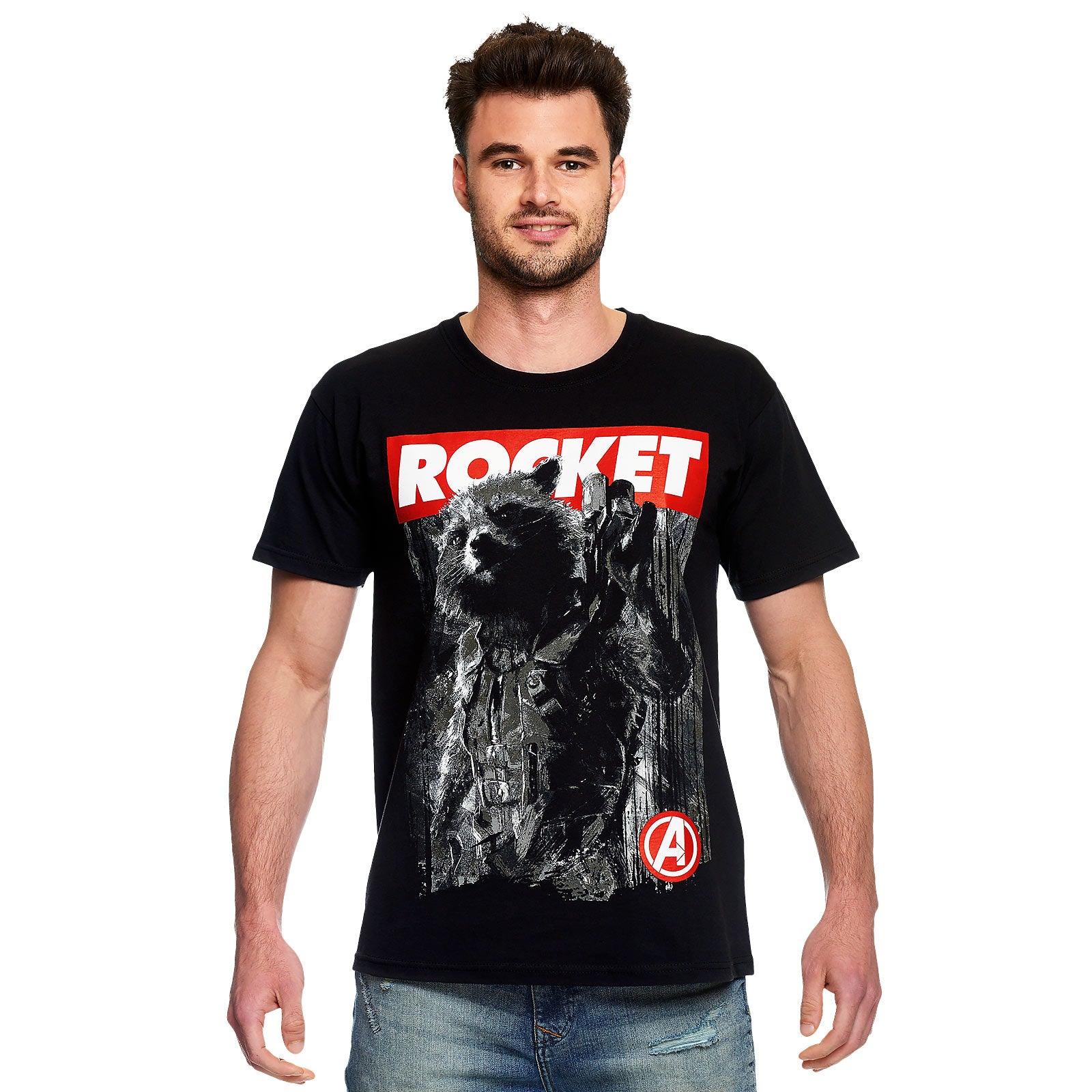 Imagen del producto Avengers - Camiseta negra de Rocket Raccoon