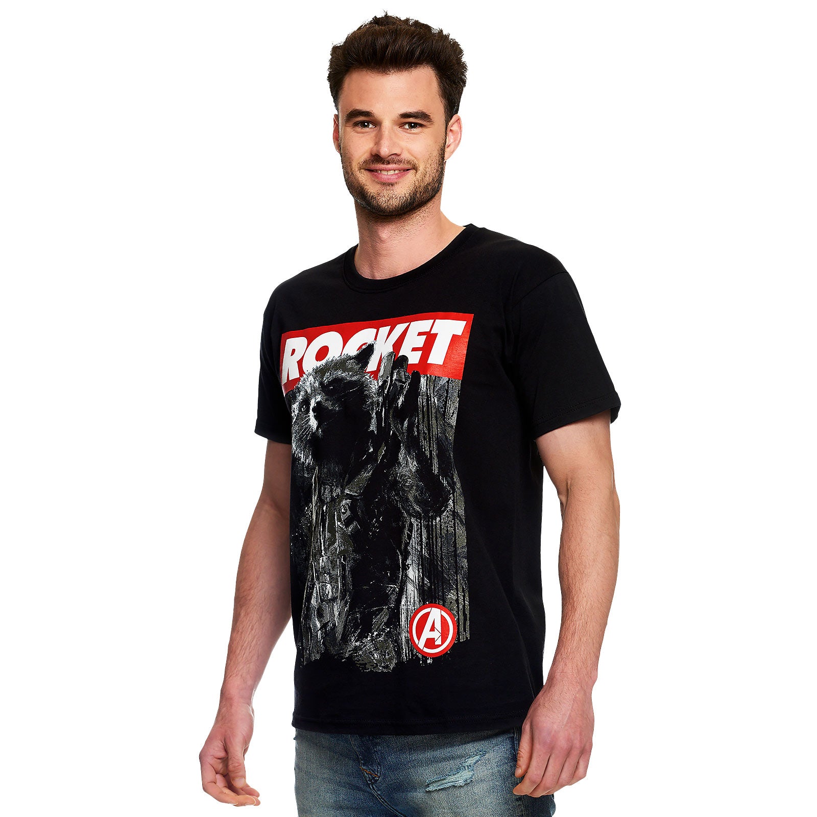 Imagen del producto Avengers - Camiseta negra de Rocket Raccoon
