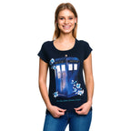 Imagen del producto Doctor Who - Camiseta floral Tardis para mujer azul