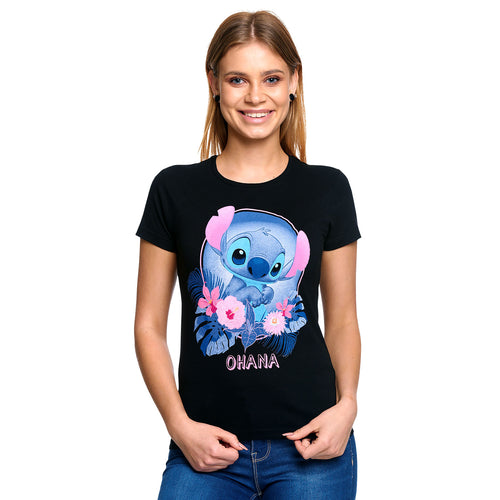 Imagen del producto Lilo & Stitch - Camiseta Ohana para mujer negra