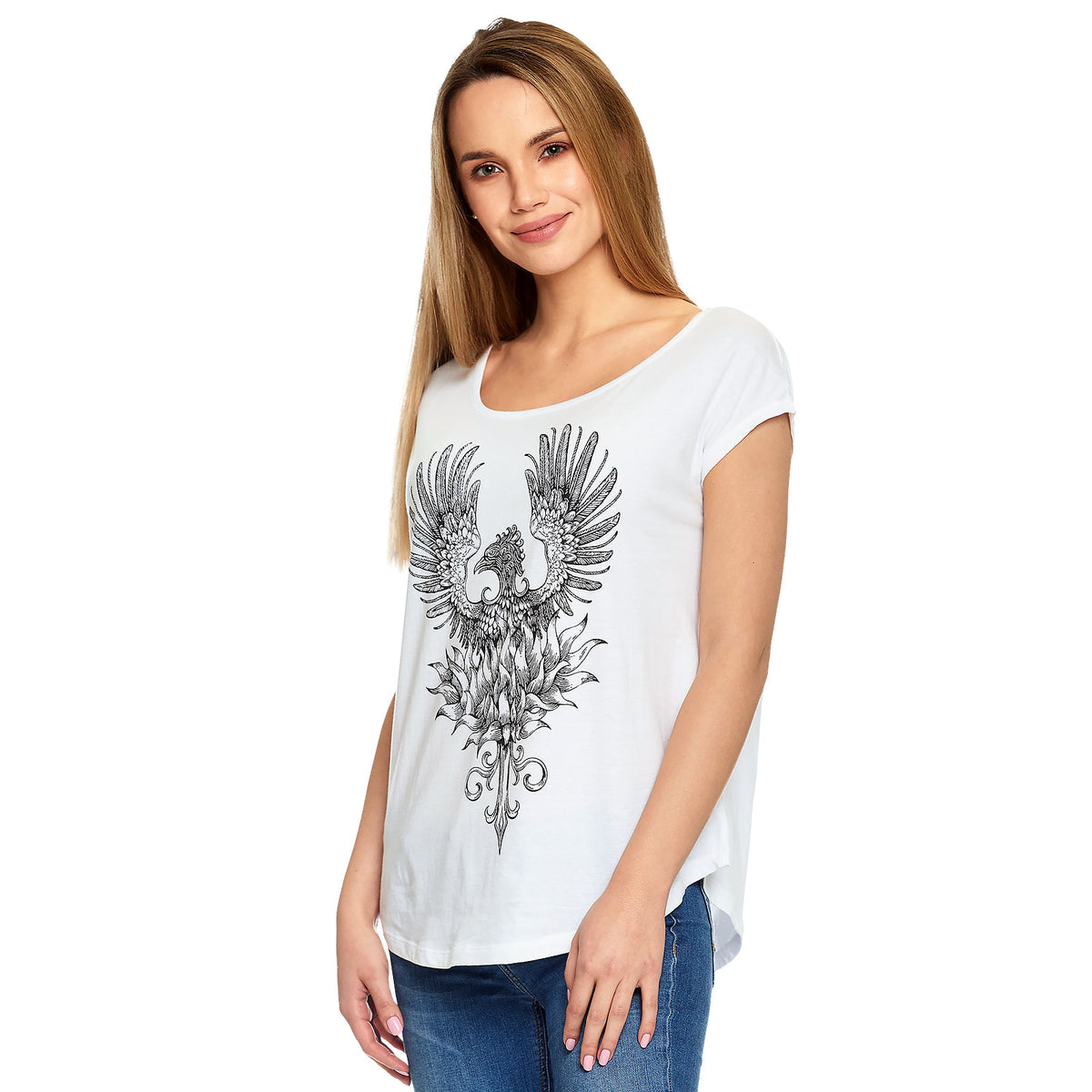 Imagen del producto Harry Potter - Camiseta de mujer Fénix blanca