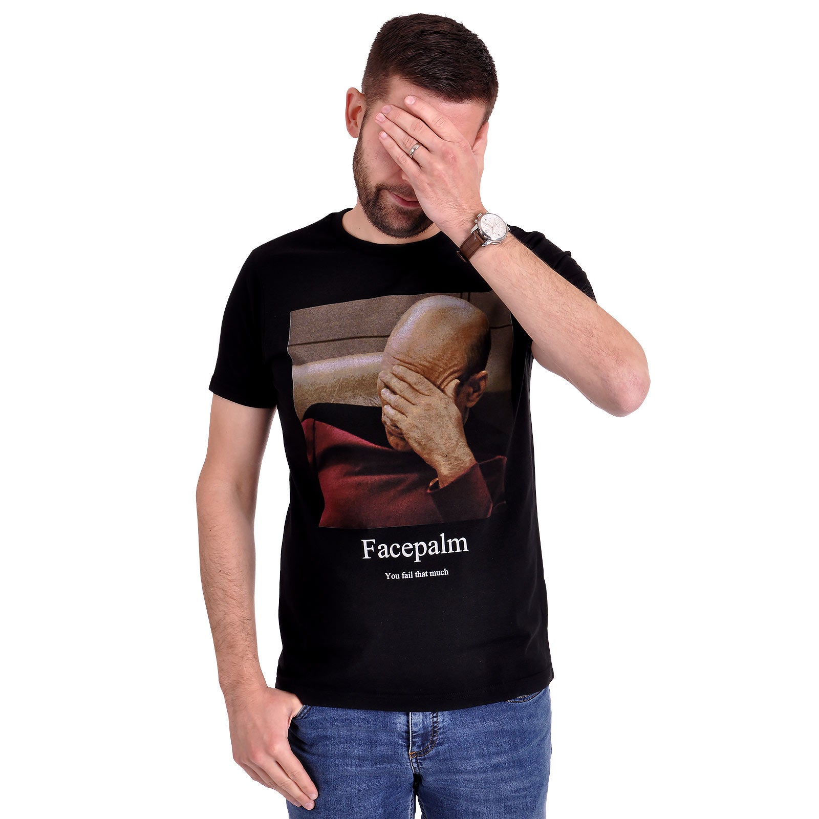 Imagen del producto Star Trek - Camiseta negra de Picard Facepalm