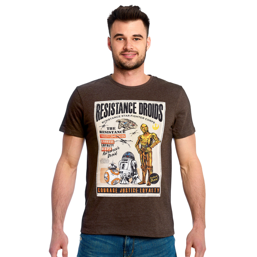 Imagen del producto Star Wars - Camiseta de los Droids de la Resistencia marrón