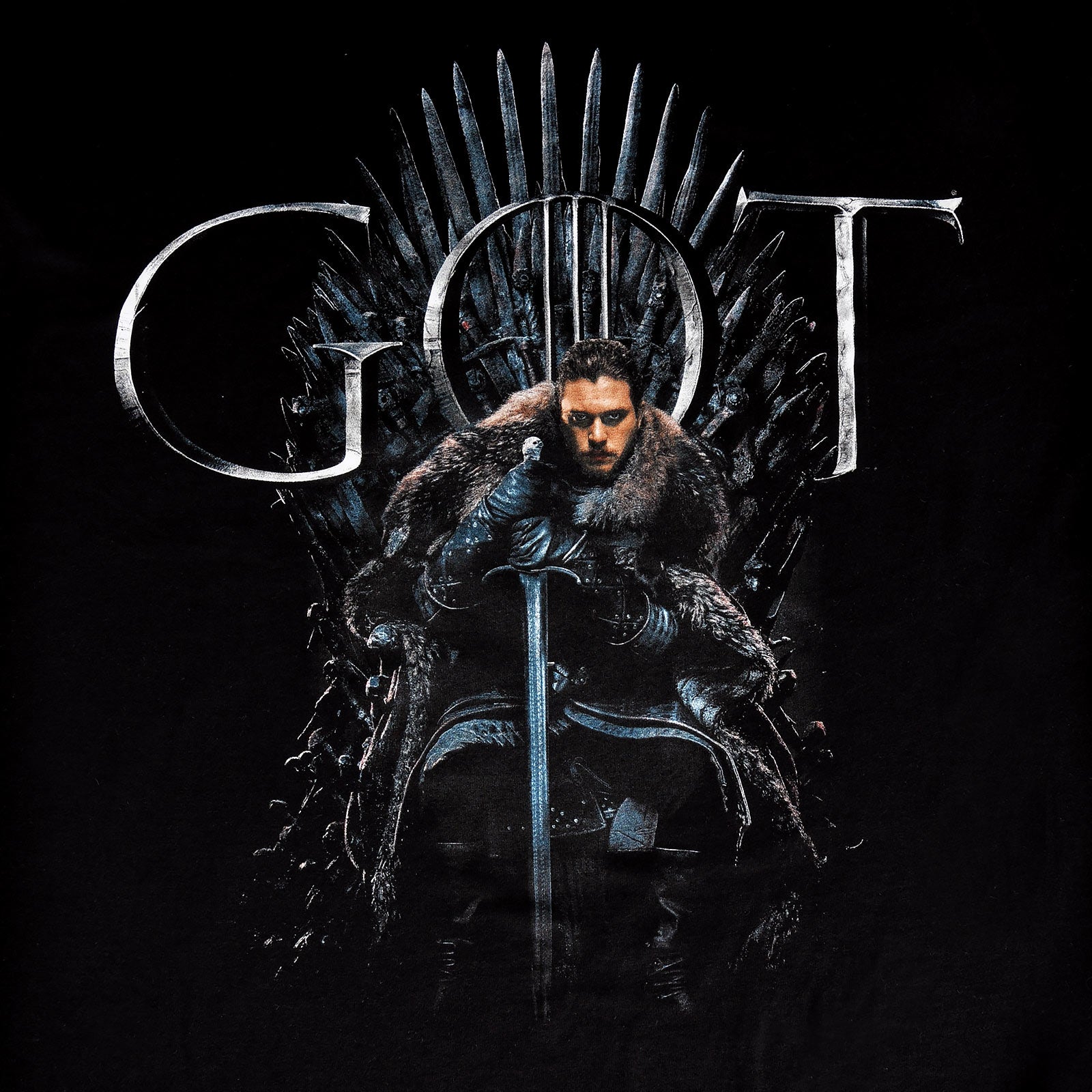 Imagen del producto Juego de Tronos - Camiseta negra de Jon Snow For The Throne