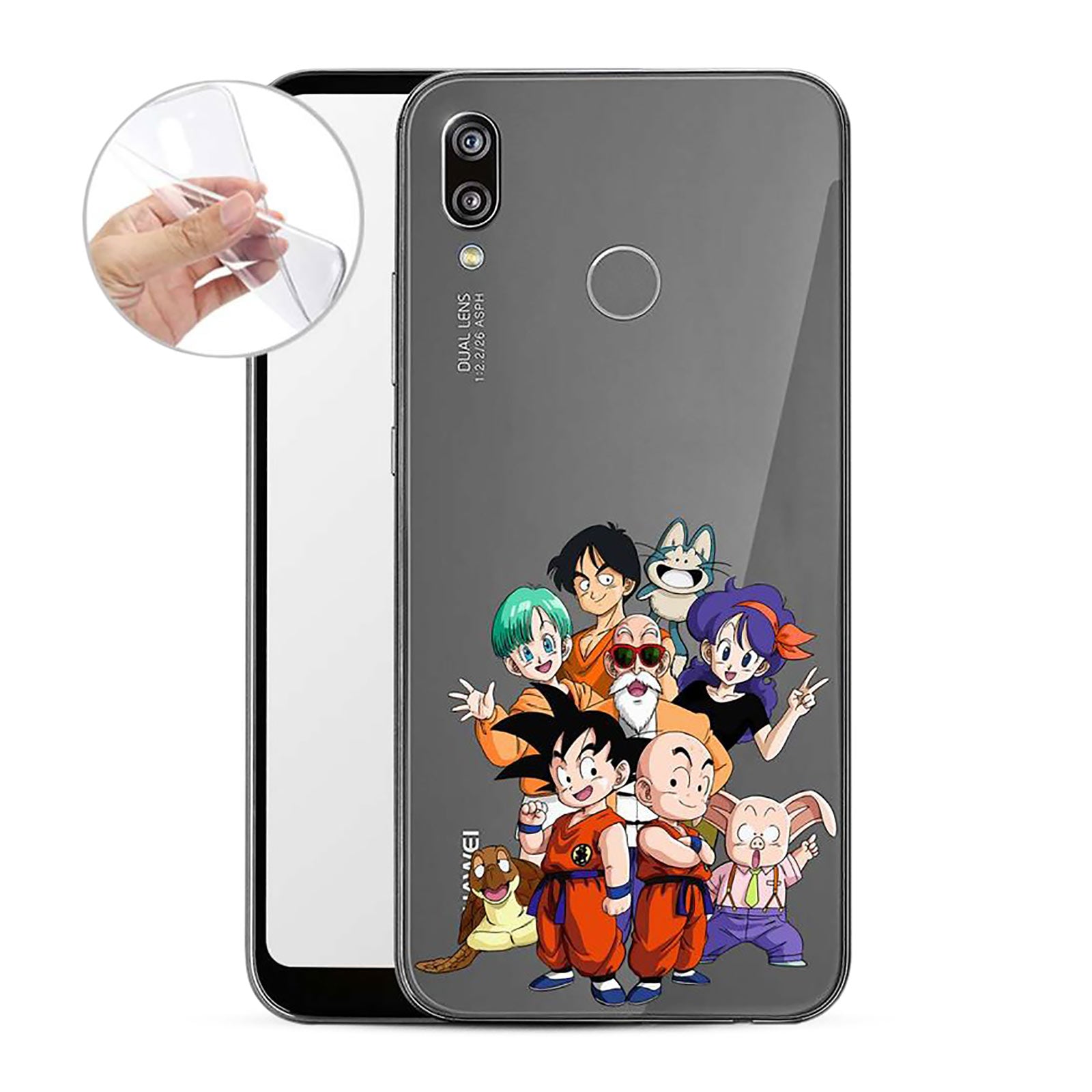 Imagen del producto Dragon Ball - Carcasa de silicona transparente para Huawei P20 Lite con personajes