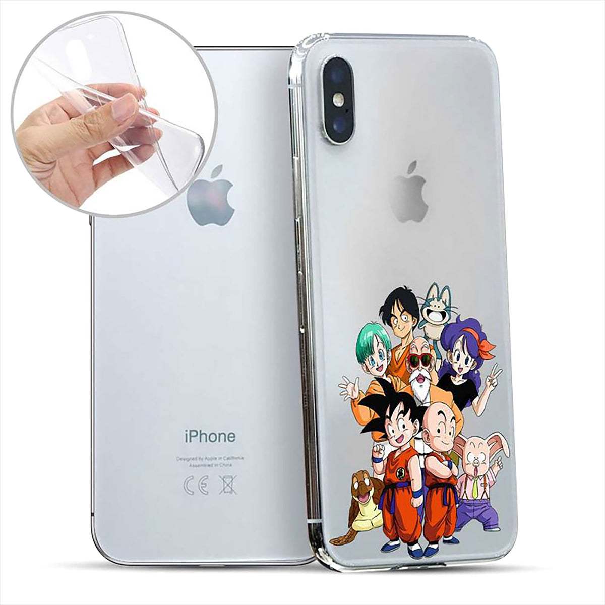 Imagen del producto Dragon Ball - Carcasa de silicona transparente para iPhone X / XS con personajes