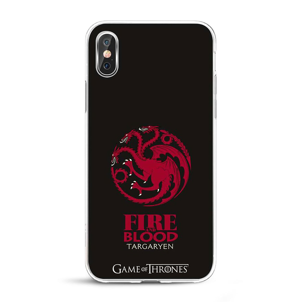 Imagen del producto Game of Thrones - Funda de silicona negra para iPhone X / XS con el escudo de Targaryen