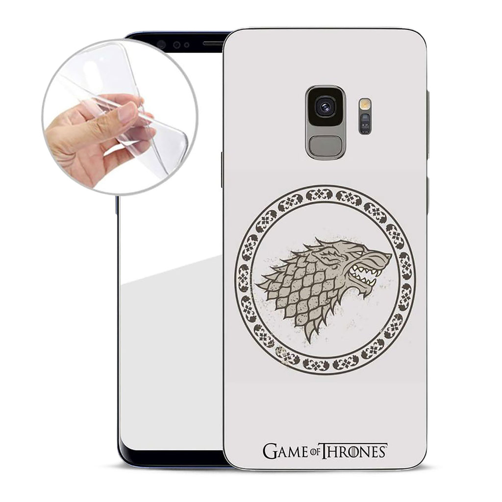 Imagen del producto Game of Thrones - Funda de silicona blanca para Samsung Galaxy S9 con el escudo de Stark