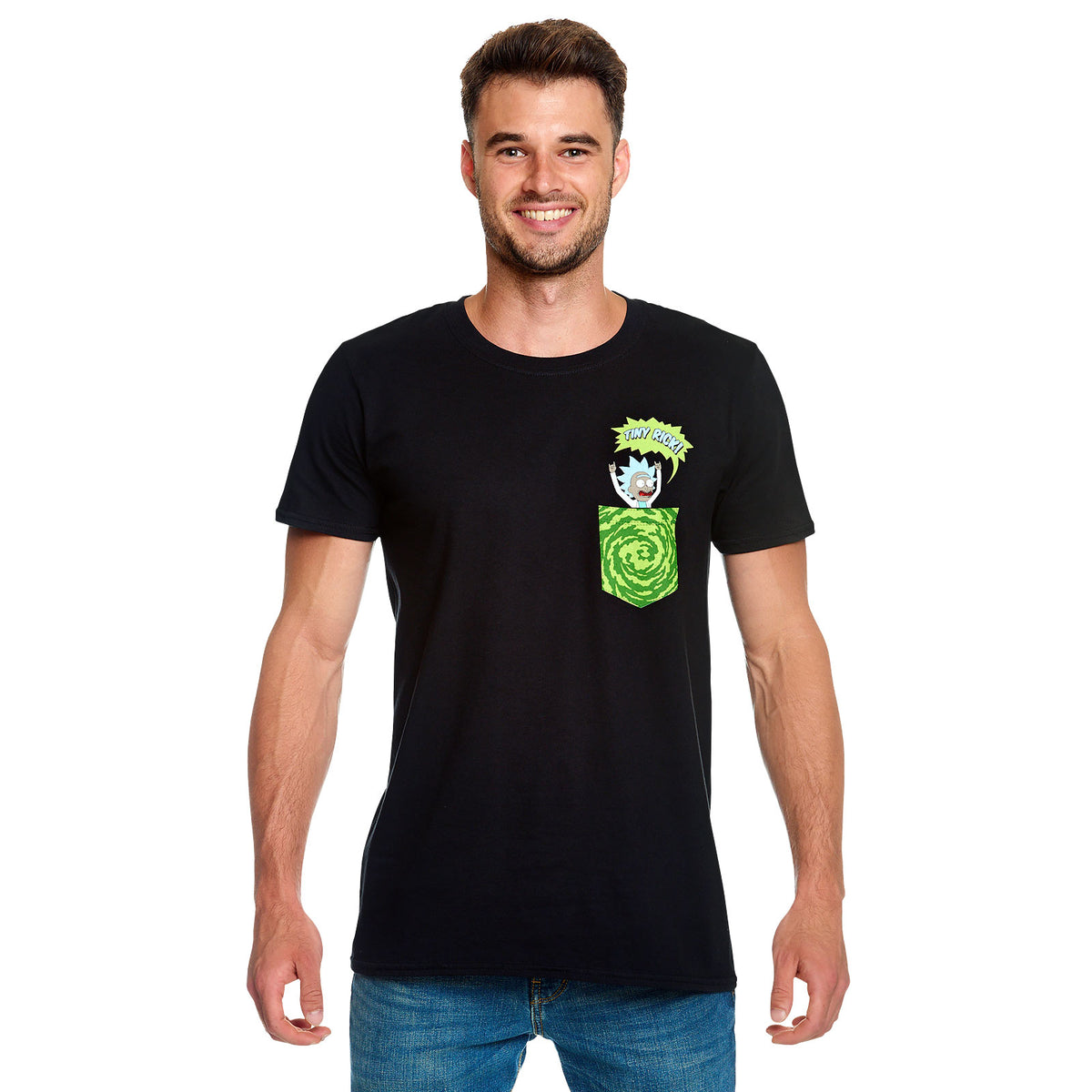 Imagen del producto Rick y Morty - Camiseta Tiny Pocket Rick negra