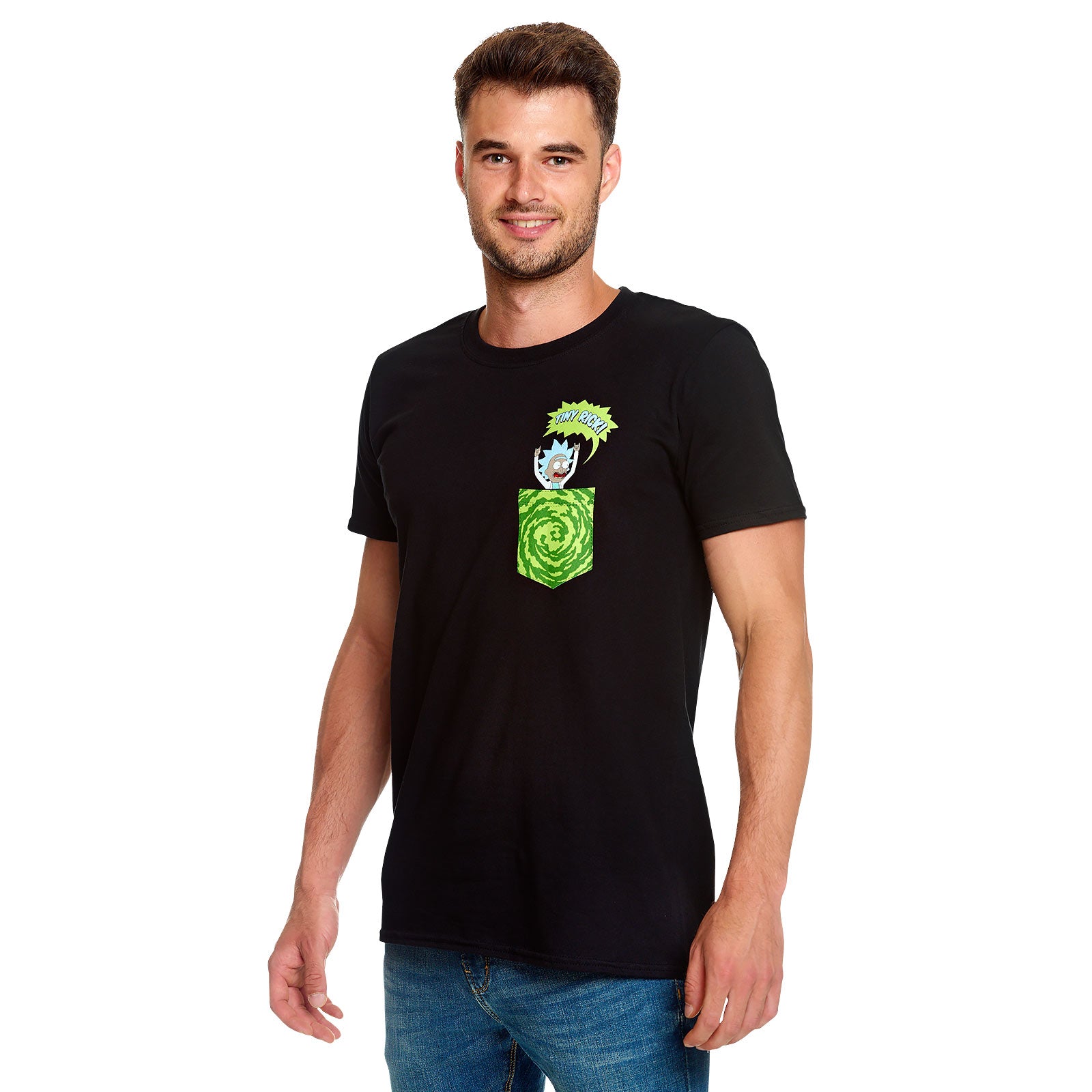 Imagen del producto Rick y Morty - Camiseta Tiny Pocket Rick negra