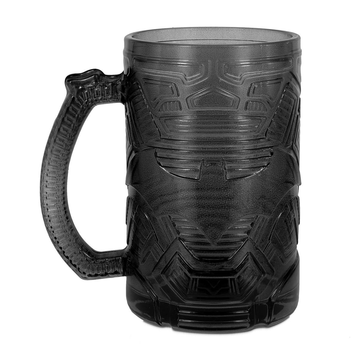 Imagen del producto Jarra de vidrio en relieve con el logo de Batman, color negro