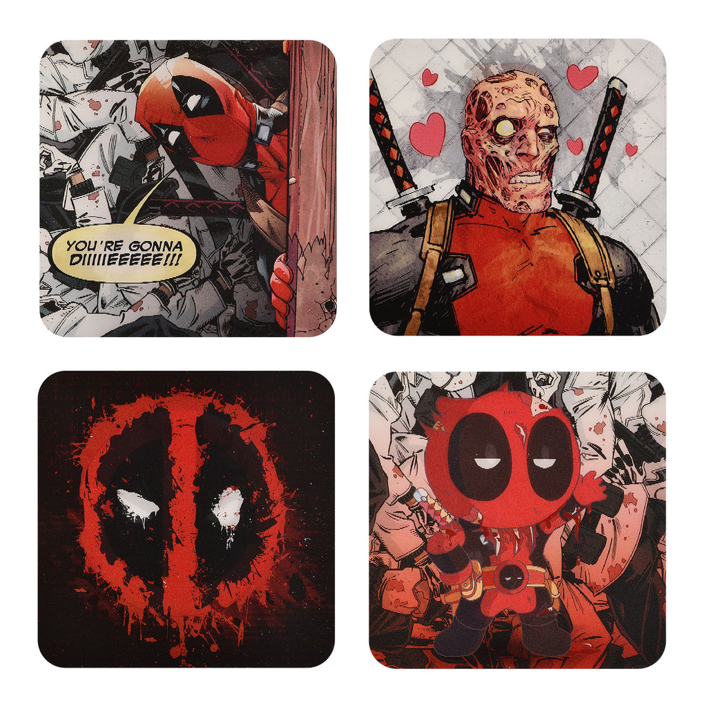 Imagen del producto Conjunto de 4 posavasos 3D de Deadpool