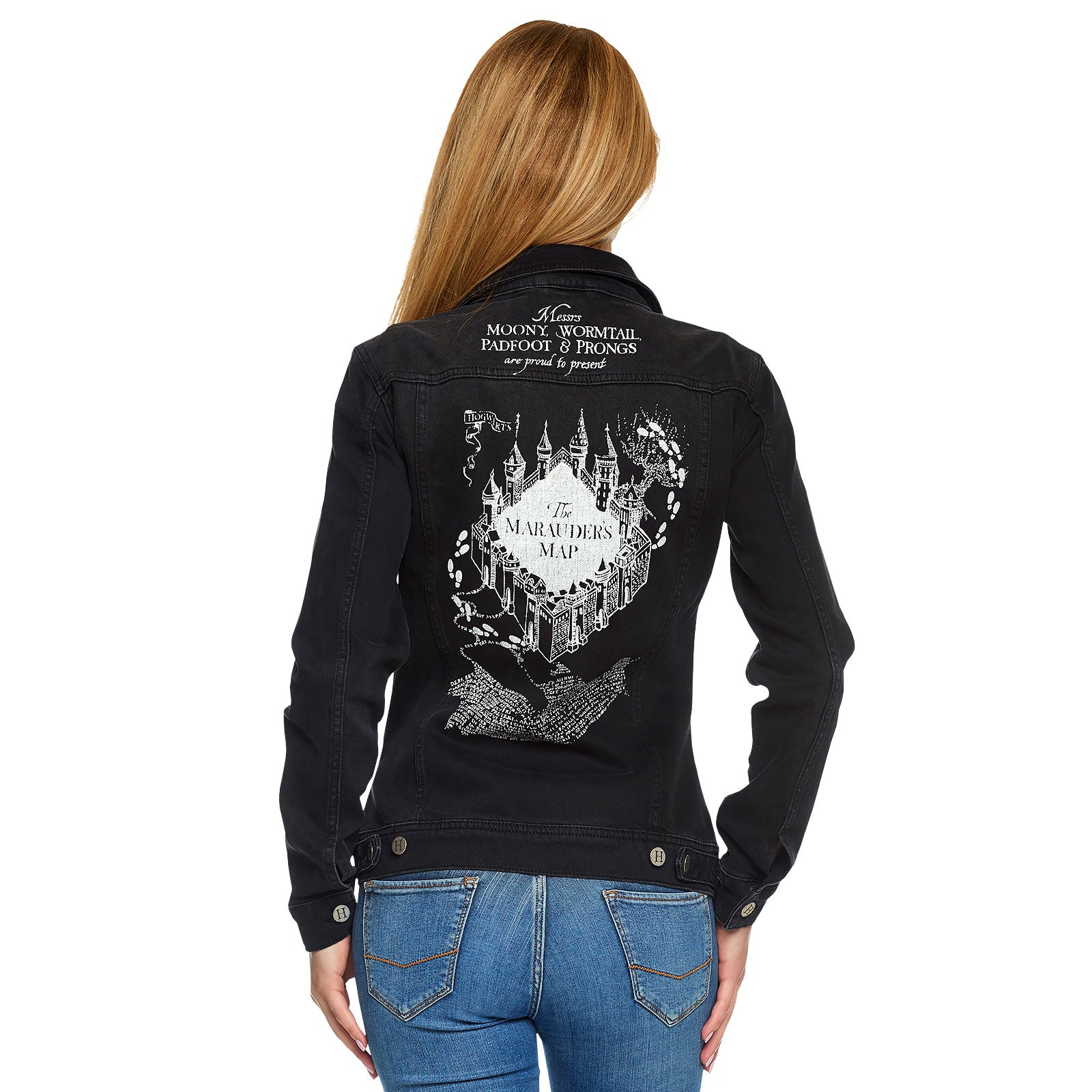 Imagen del producto Harry Potter - Mapa del Merodeador Chaqueta de mezclilla para mujer negra