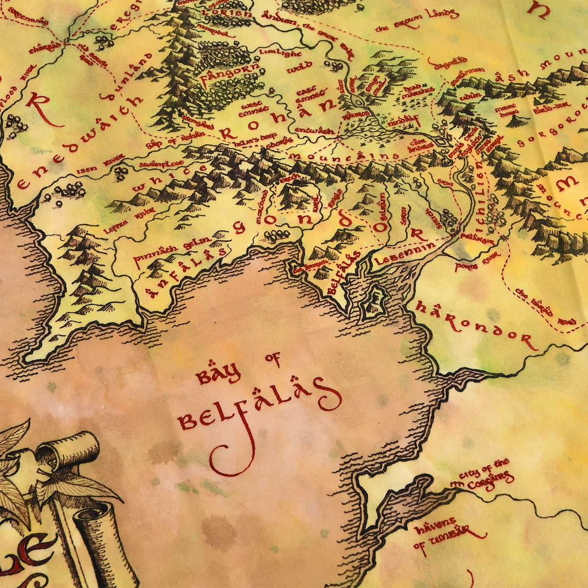 Imagen del producto El Señor de los Anillos - Delantal con mapa de la Tierra Media y guante de horno