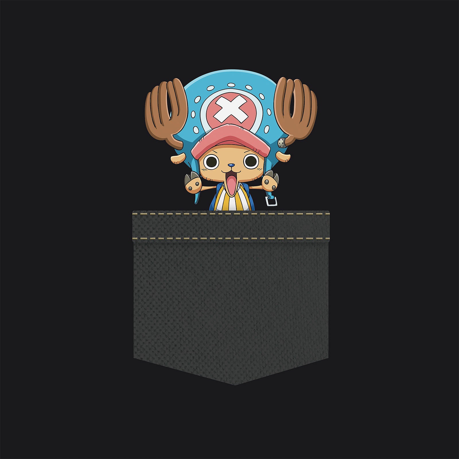 Imagen del producto One Piece - Camiseta Pocket Chopper negra