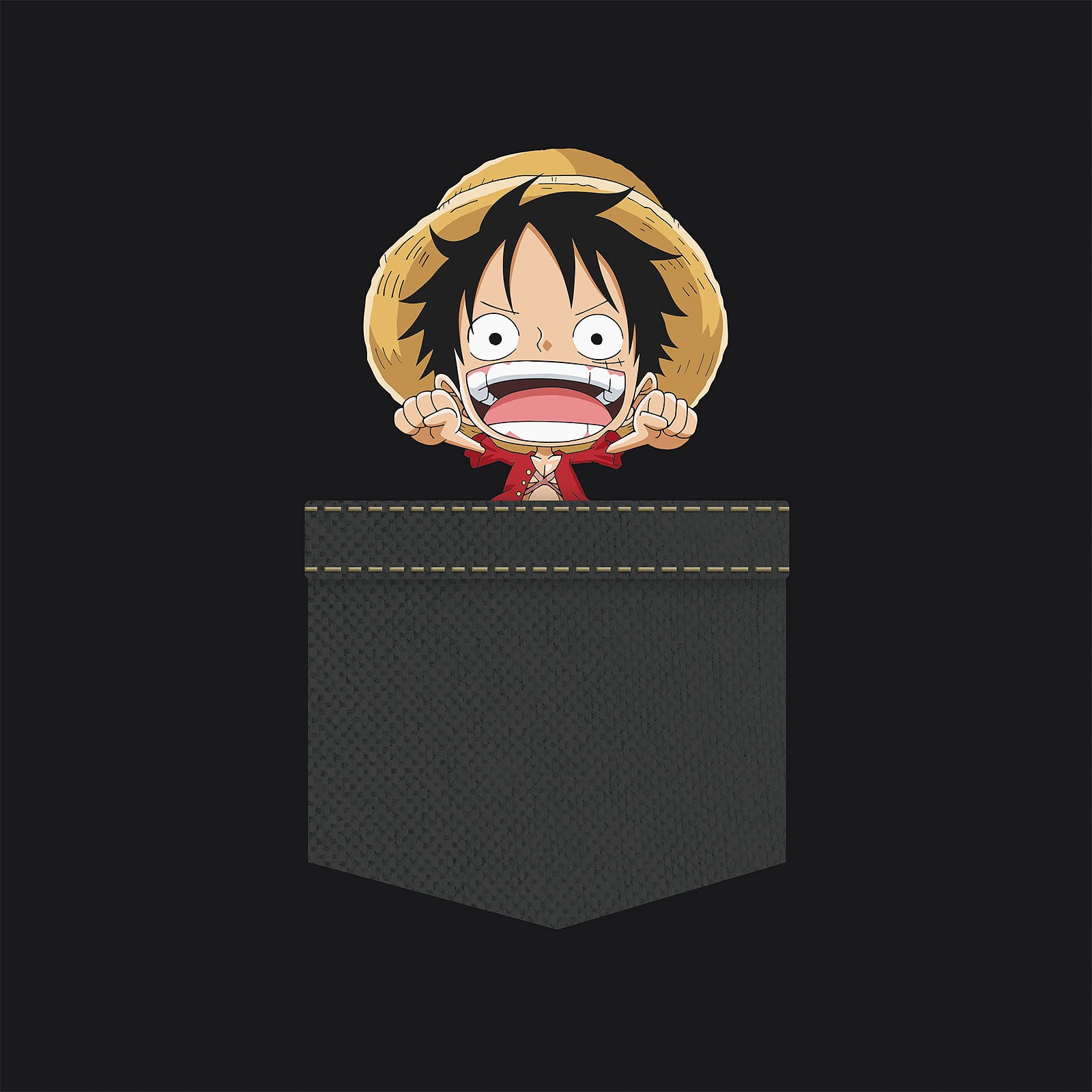 Imagen del producto One Piece - Camiseta Pocket Luffy negra