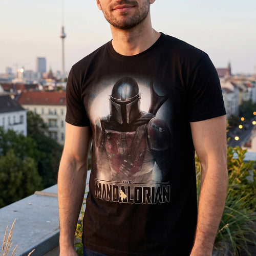 Imagen del producto Camiseta negra de The Mandalorian Fighter - Star Wars